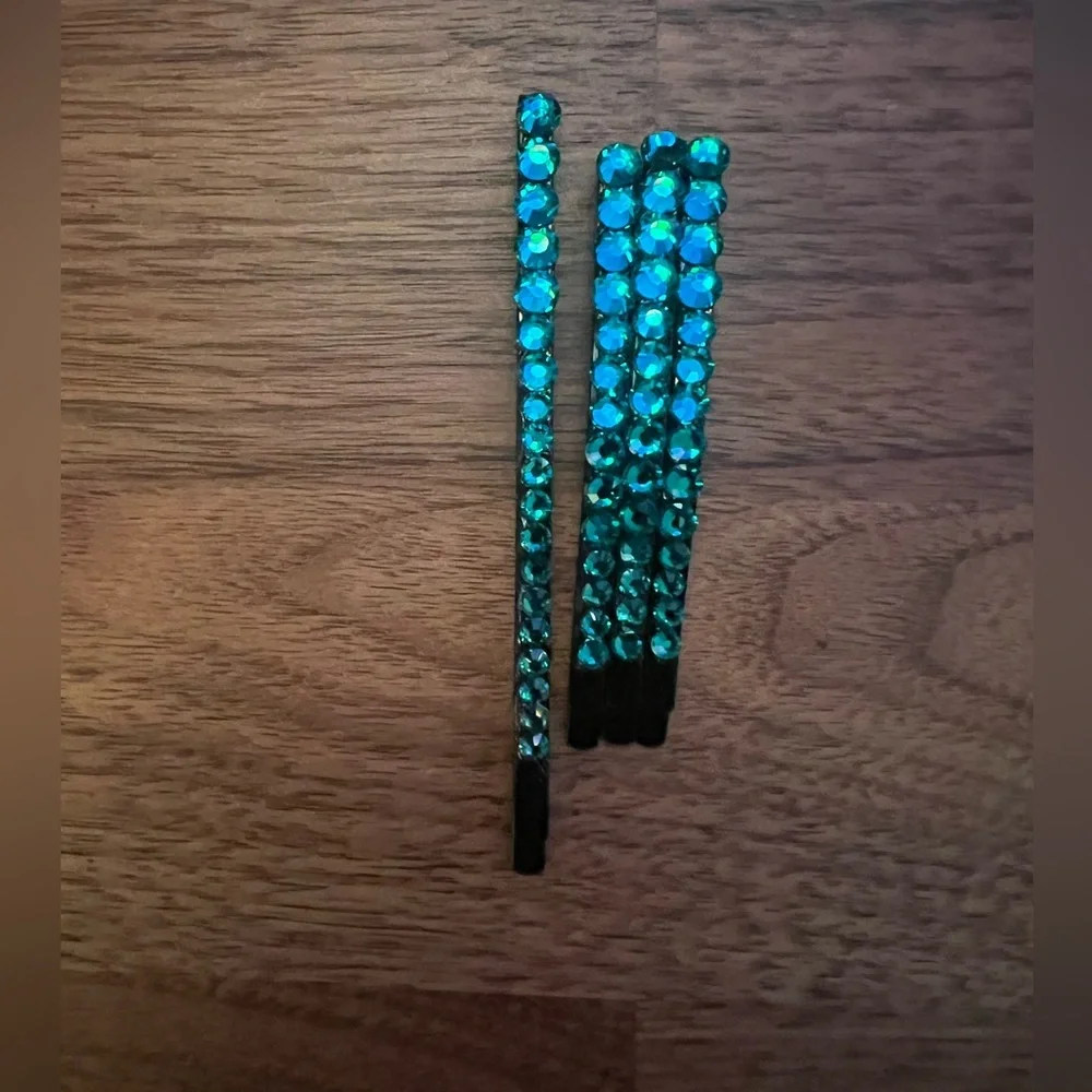 Bobby‎ Pin Set- Austrian Crystal Turquoise